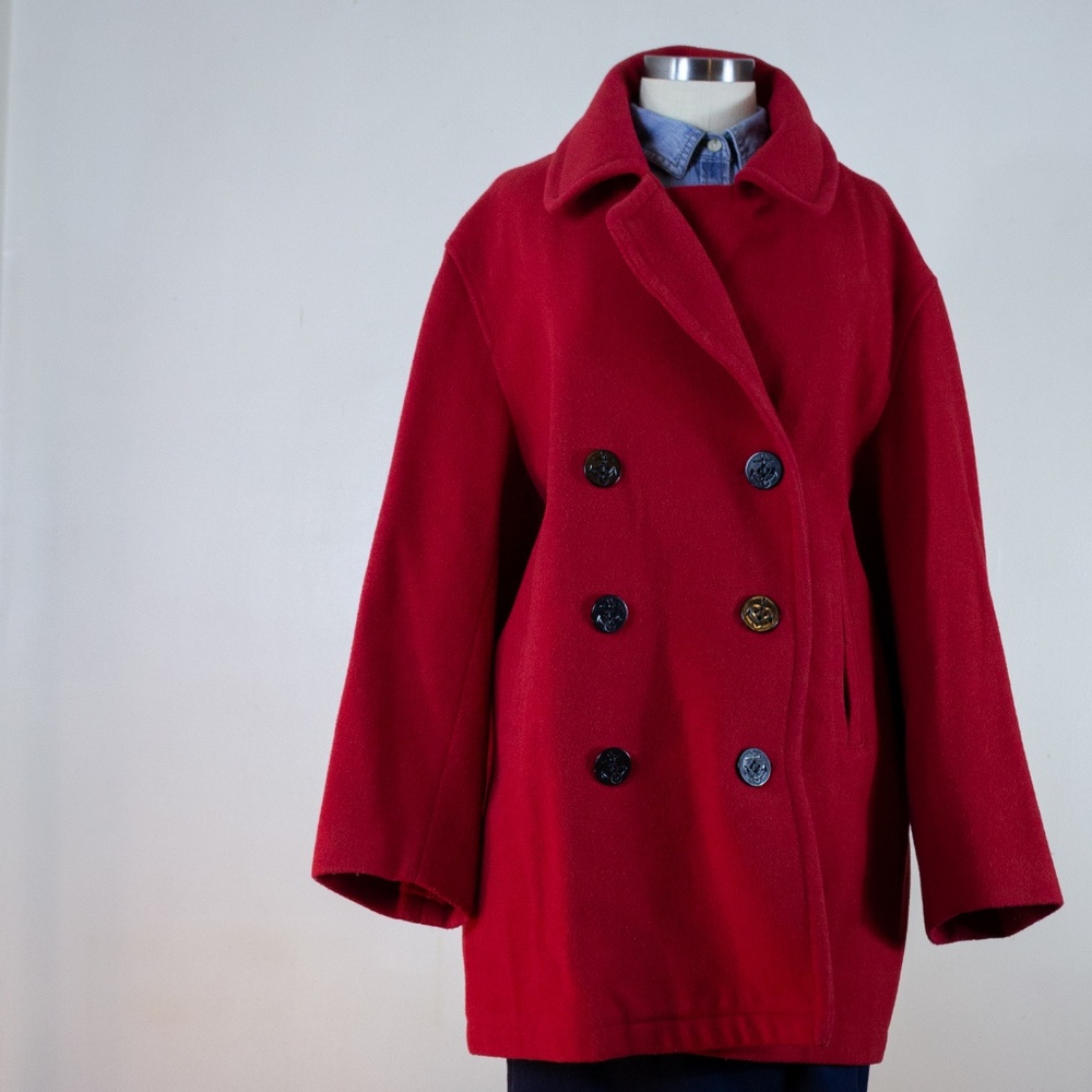 ⚓⛵ gap wool blend red peacoat